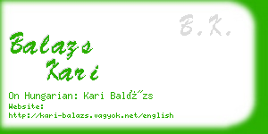 balazs kari business card